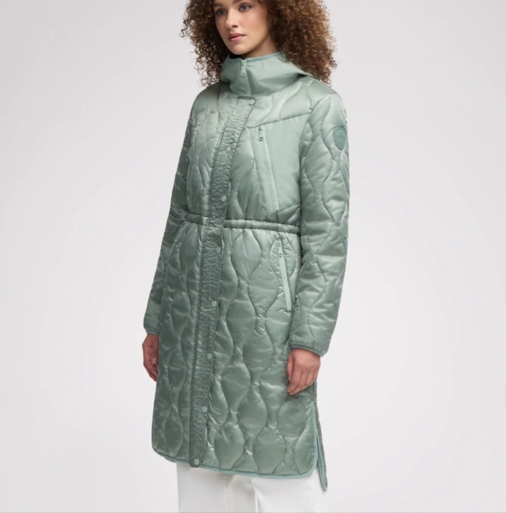 Women's Green PAJAR Quilted Coat - Picture 4 of 7